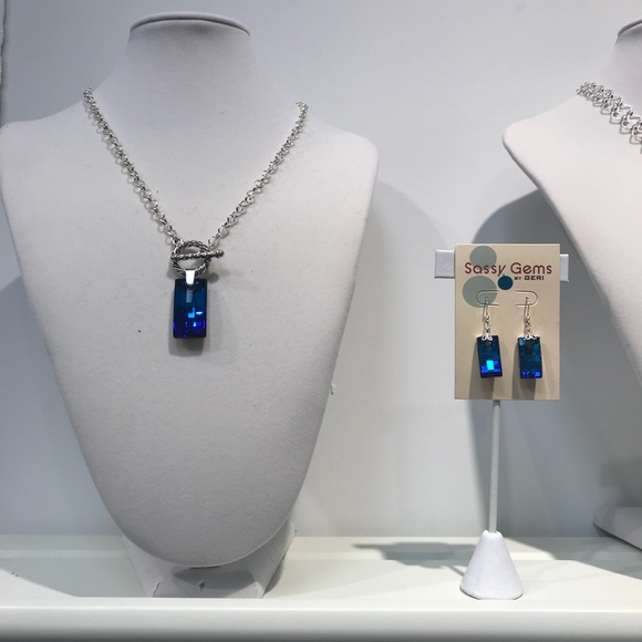 Custom Designed Swarovski Gem Sterling Silver Set - Picture 10 of 11